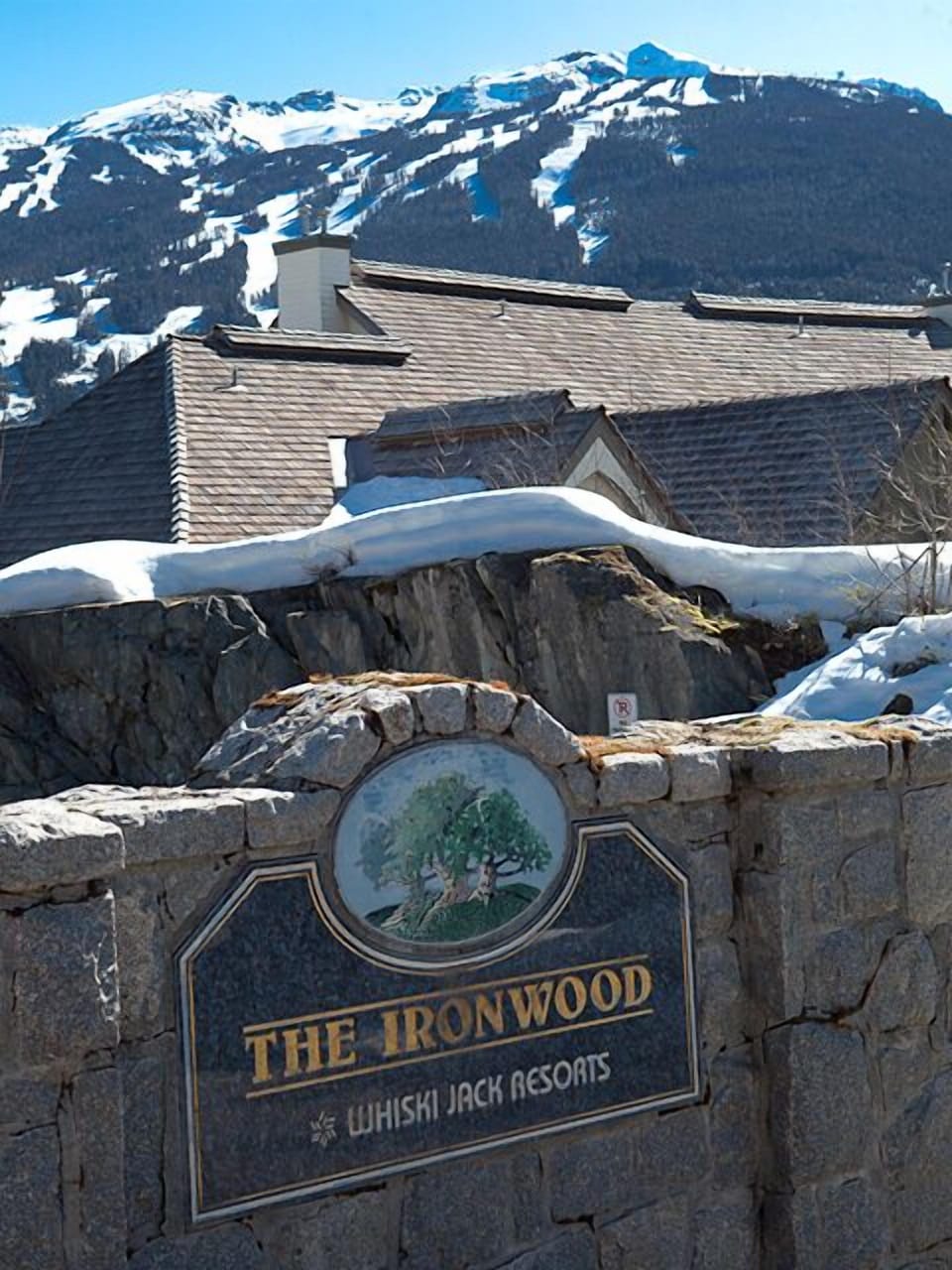 Ironwood sign with Whistler in background