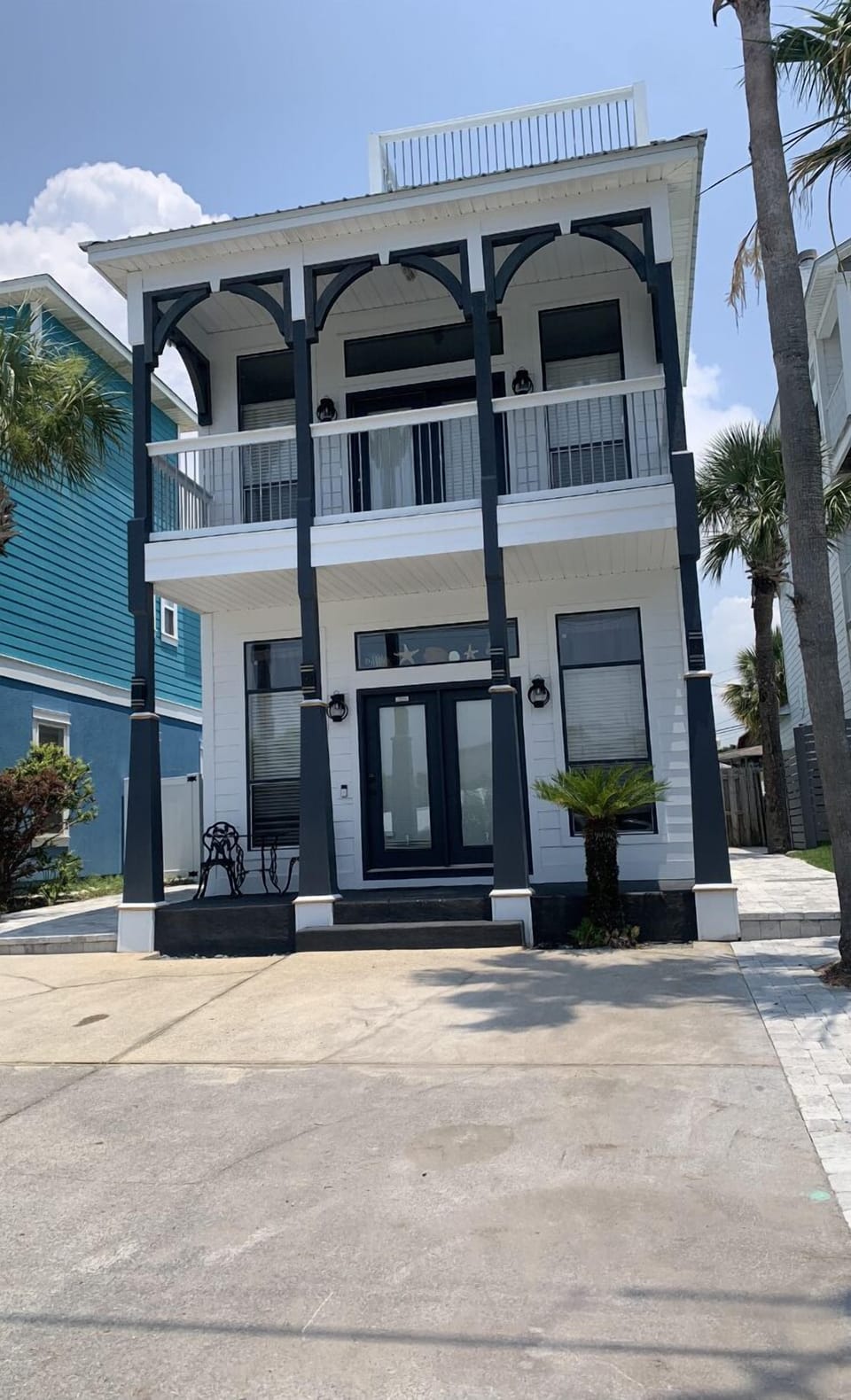 Exterior of house from the road. completely renovated exterior in 2023