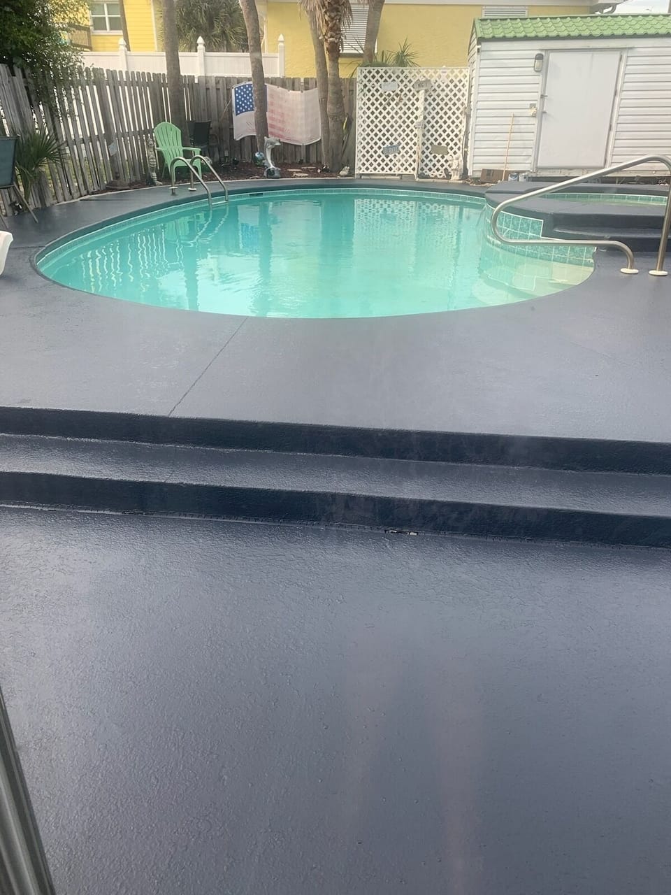 NEWLY PAINTED BACKYARD POOL DECK (Updated June 2023)
