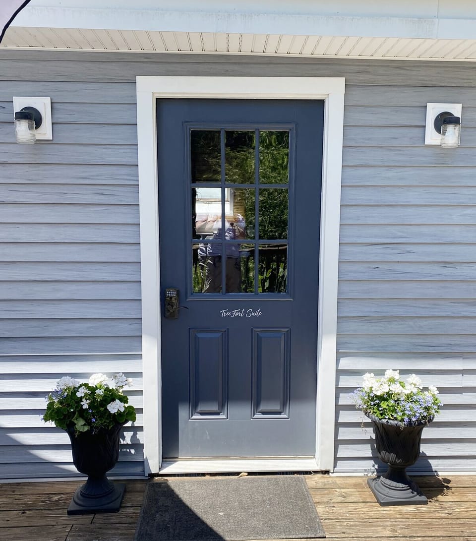 Keyless entry lock will be programmed with a unique code for each guest.