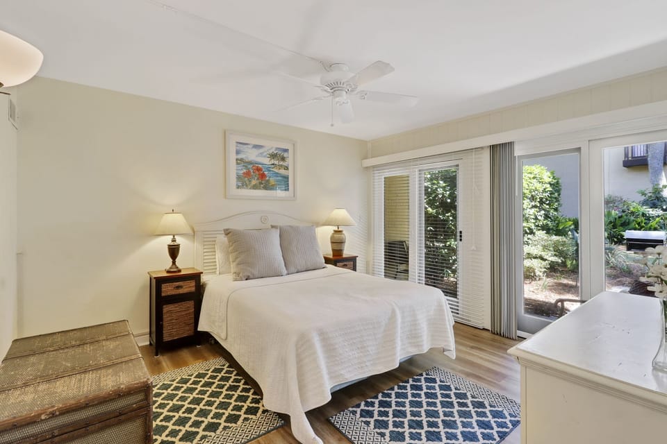 Downstairs Bedroom: Queen. Opens to the patio