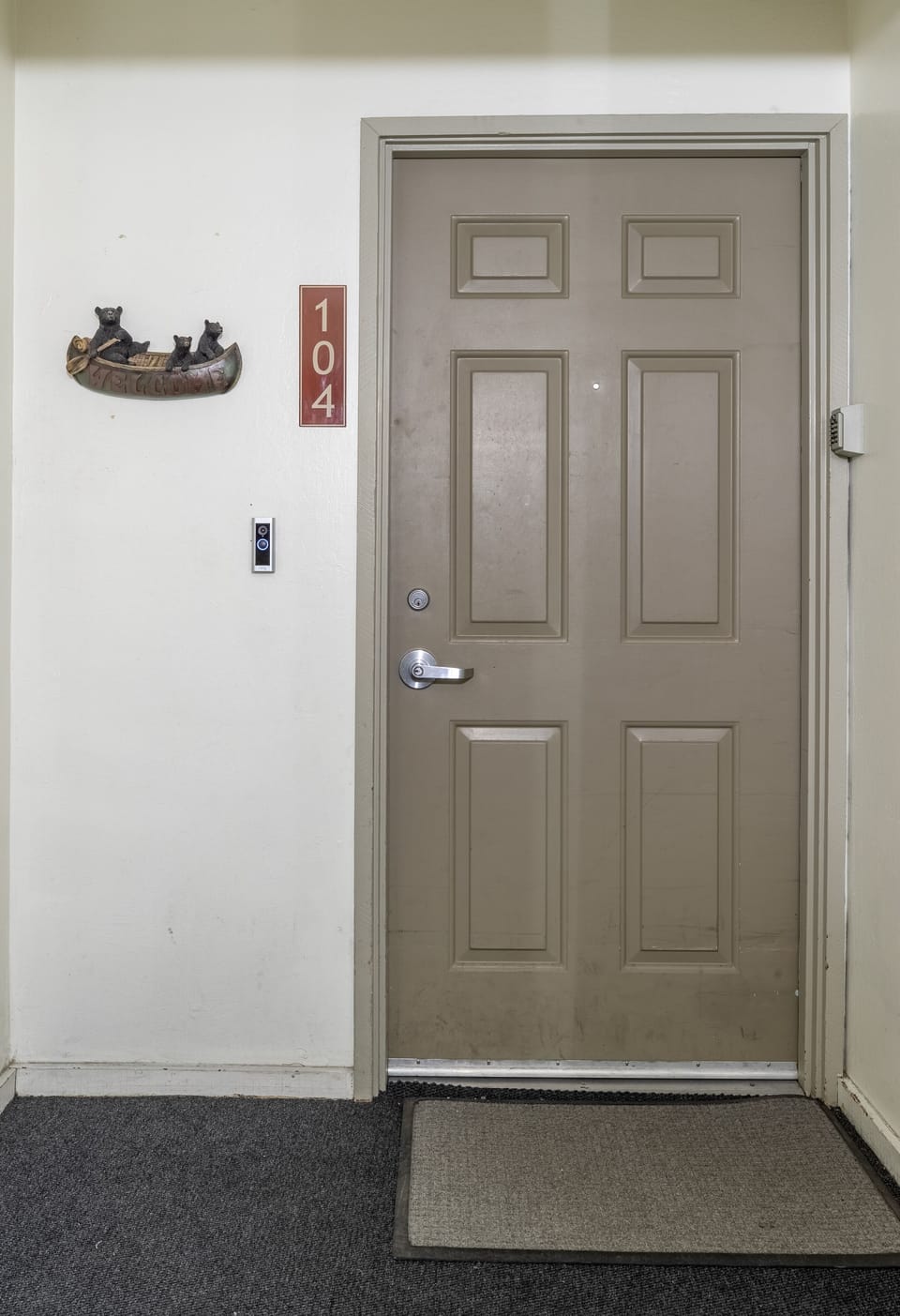 Wheelchair accessible entry with keyless electronic lock.