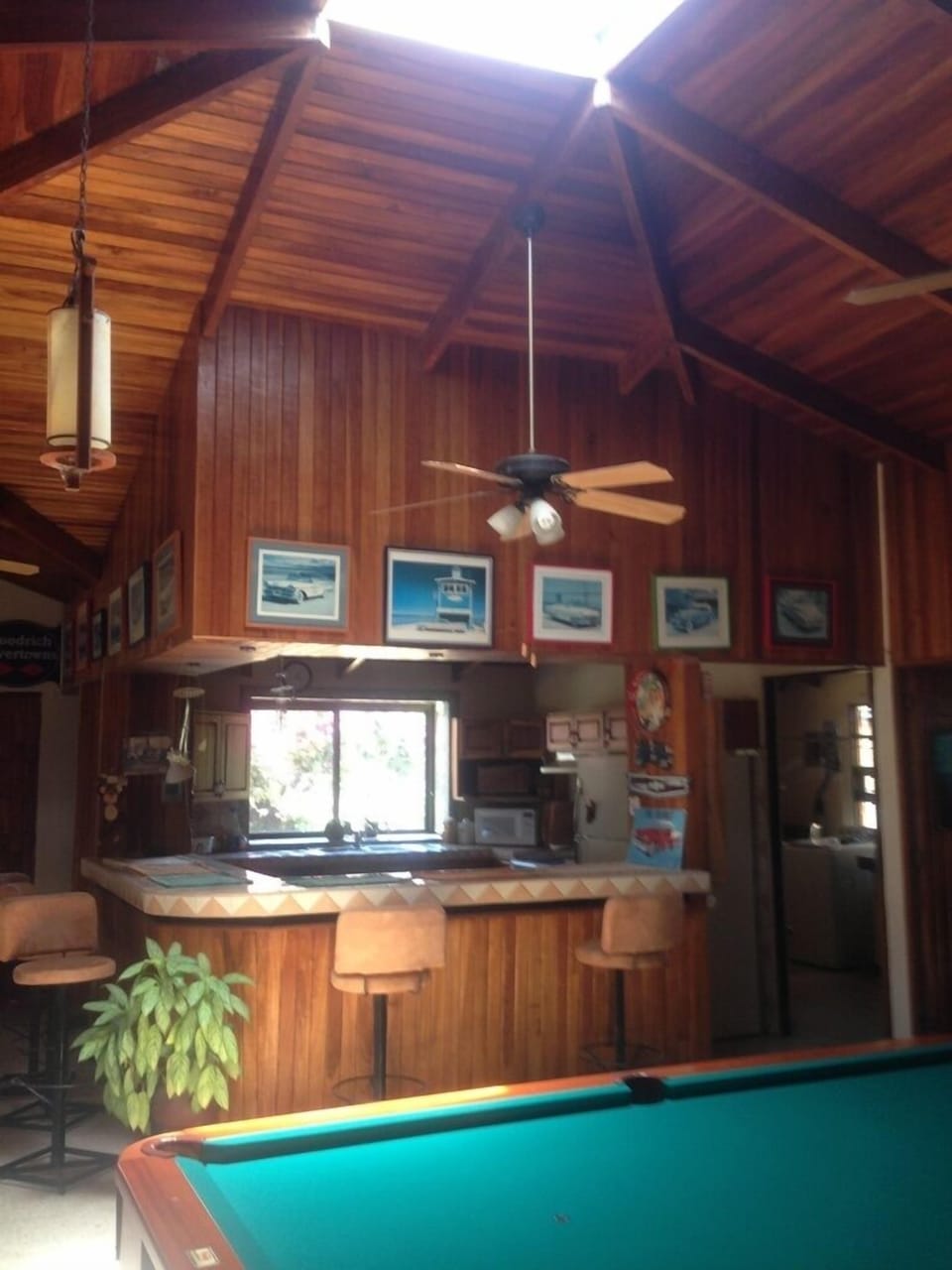 Skylight shining on counter