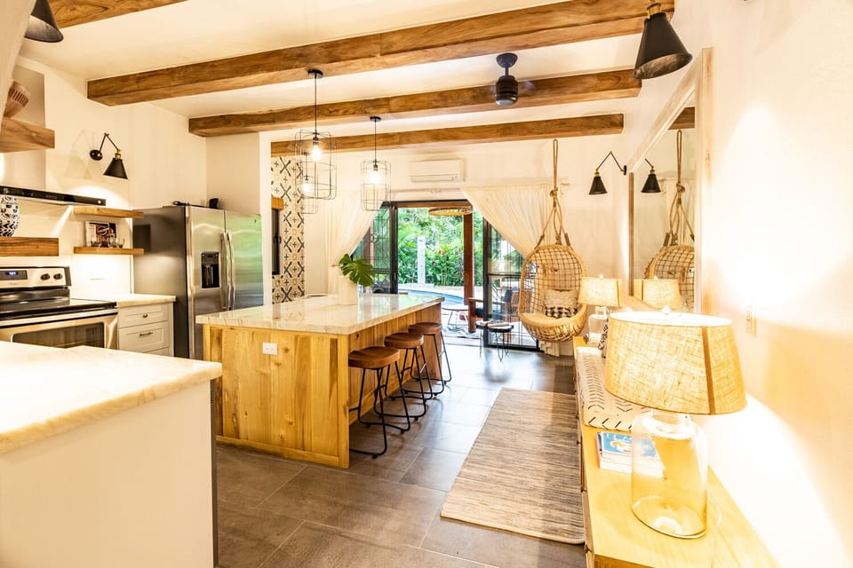 master suite kitchen and living area