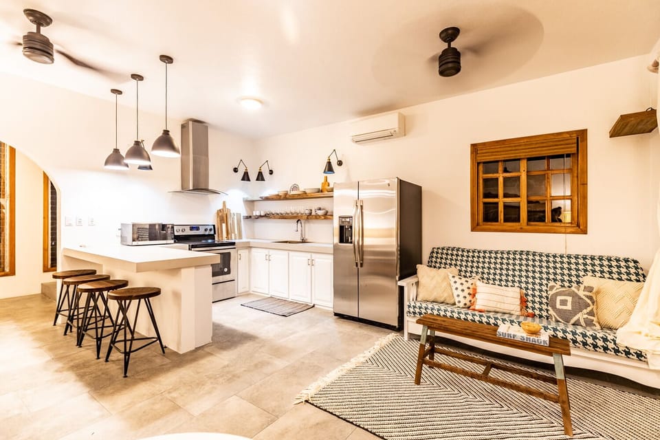 newly renovated kitchen and living area in junior suite