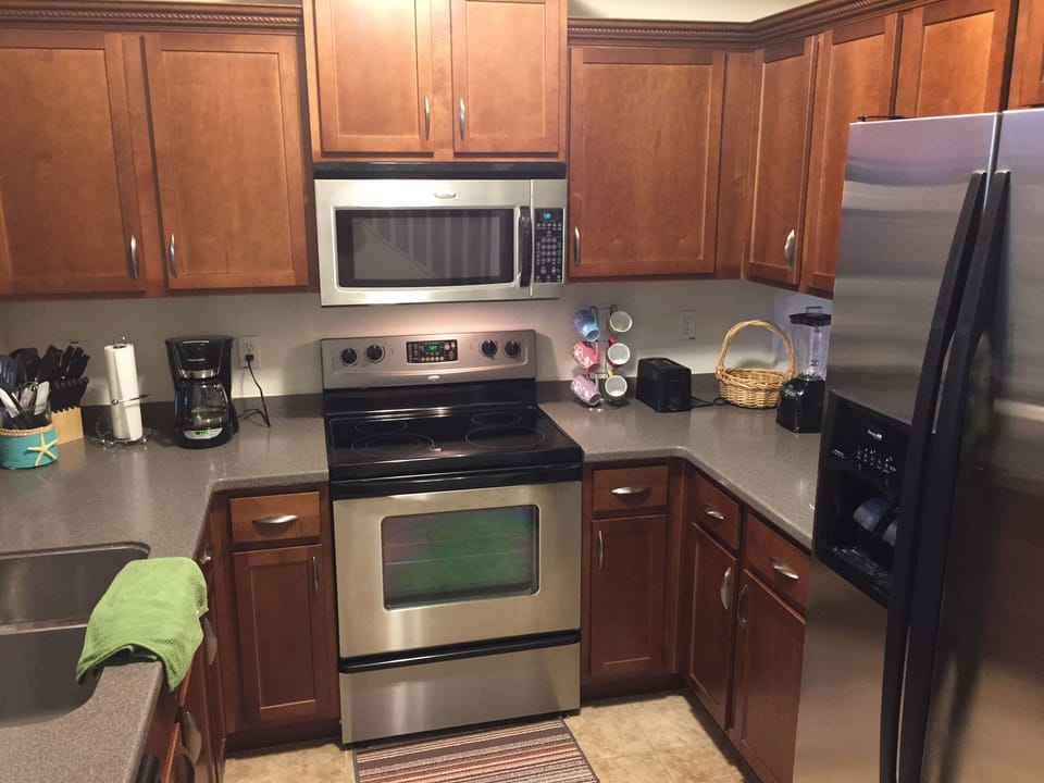 The kitchen has everything you need