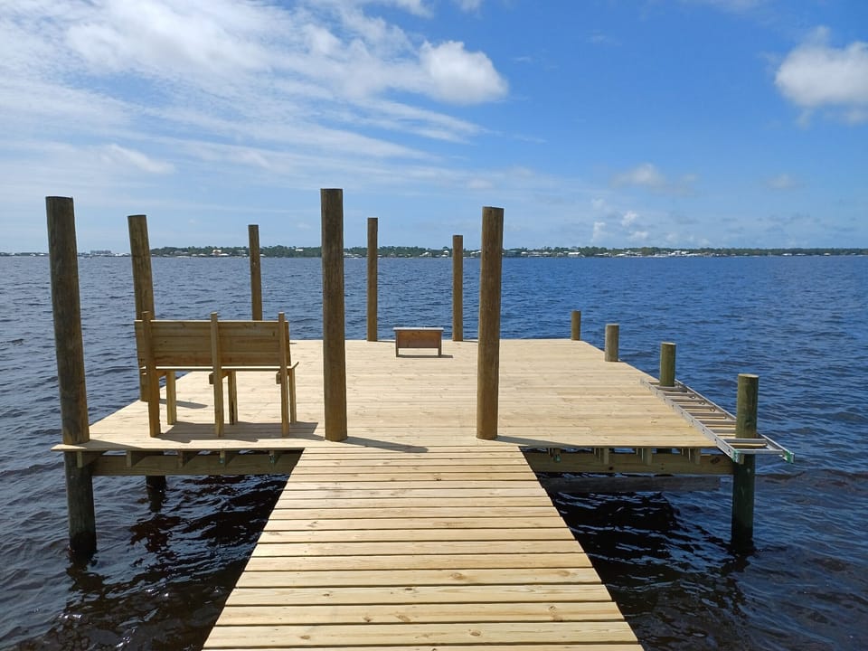 Large platform- for fishing, catching crabs, swimming, docking boats and chillin