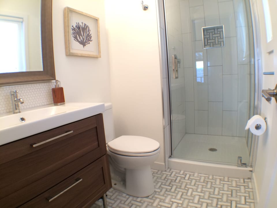 Private en-suite bathroom, with walk-in shower.