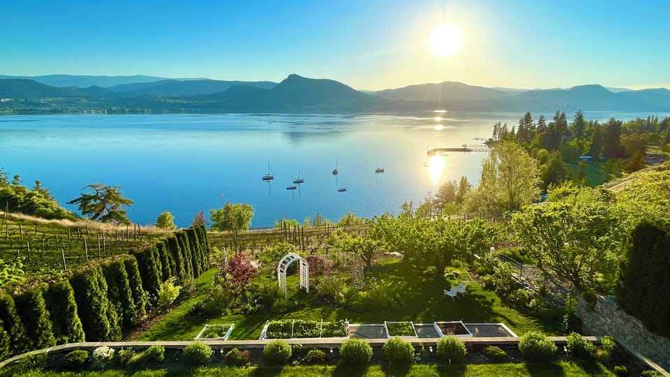 Breathtaking lake, garden, and vineyard views from Villa Magnolia Guest House
