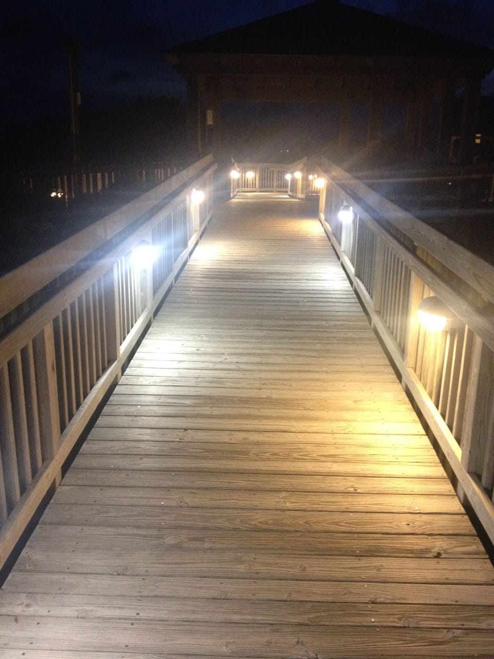Lighted walkways for a night time catch of the ocean breeze!