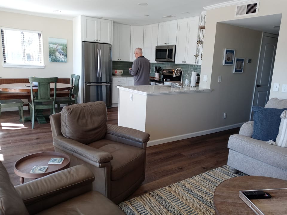 Open floor plan feels spacious and bright