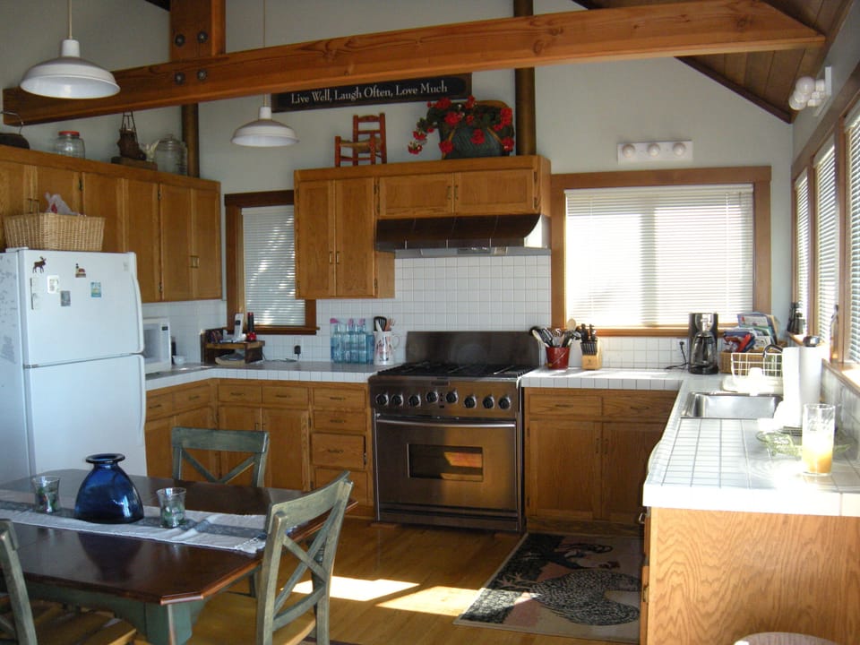 Spacious kitchen with ocean views!
