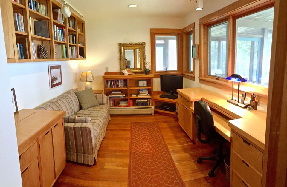 Study and media room with sofa bed.