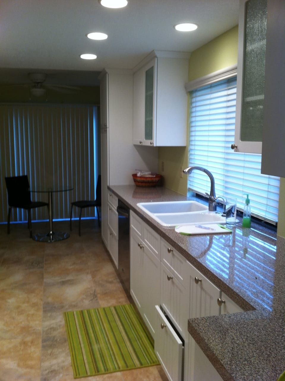 View from dining room into kitchen.