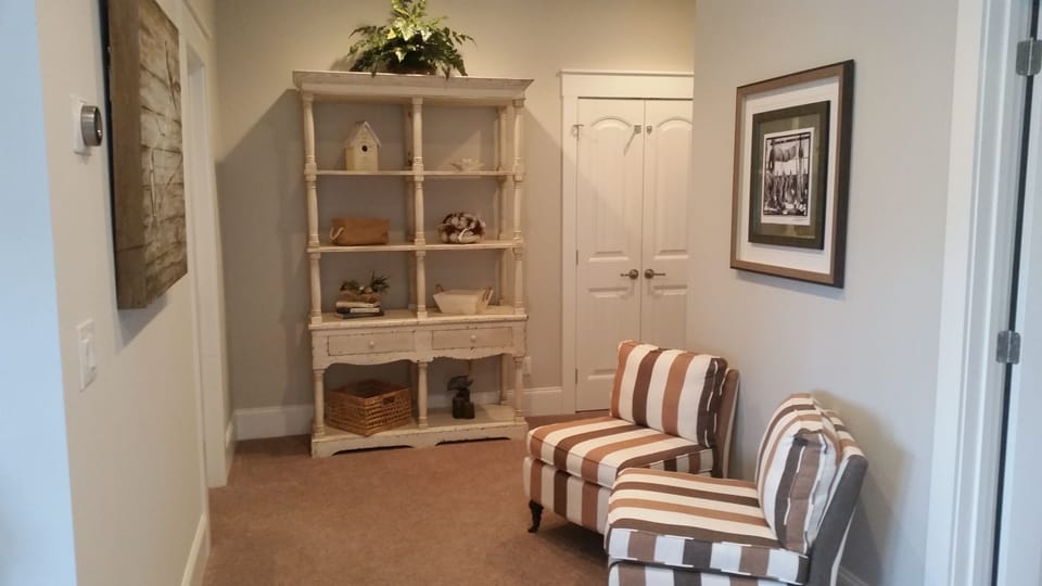 Upstairs seating area