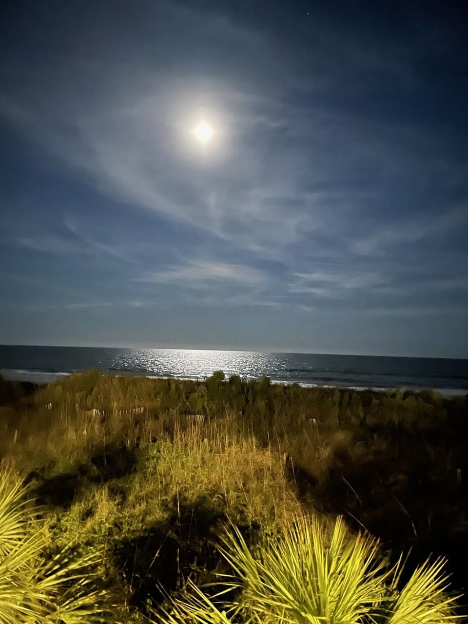 Night time view from balcony