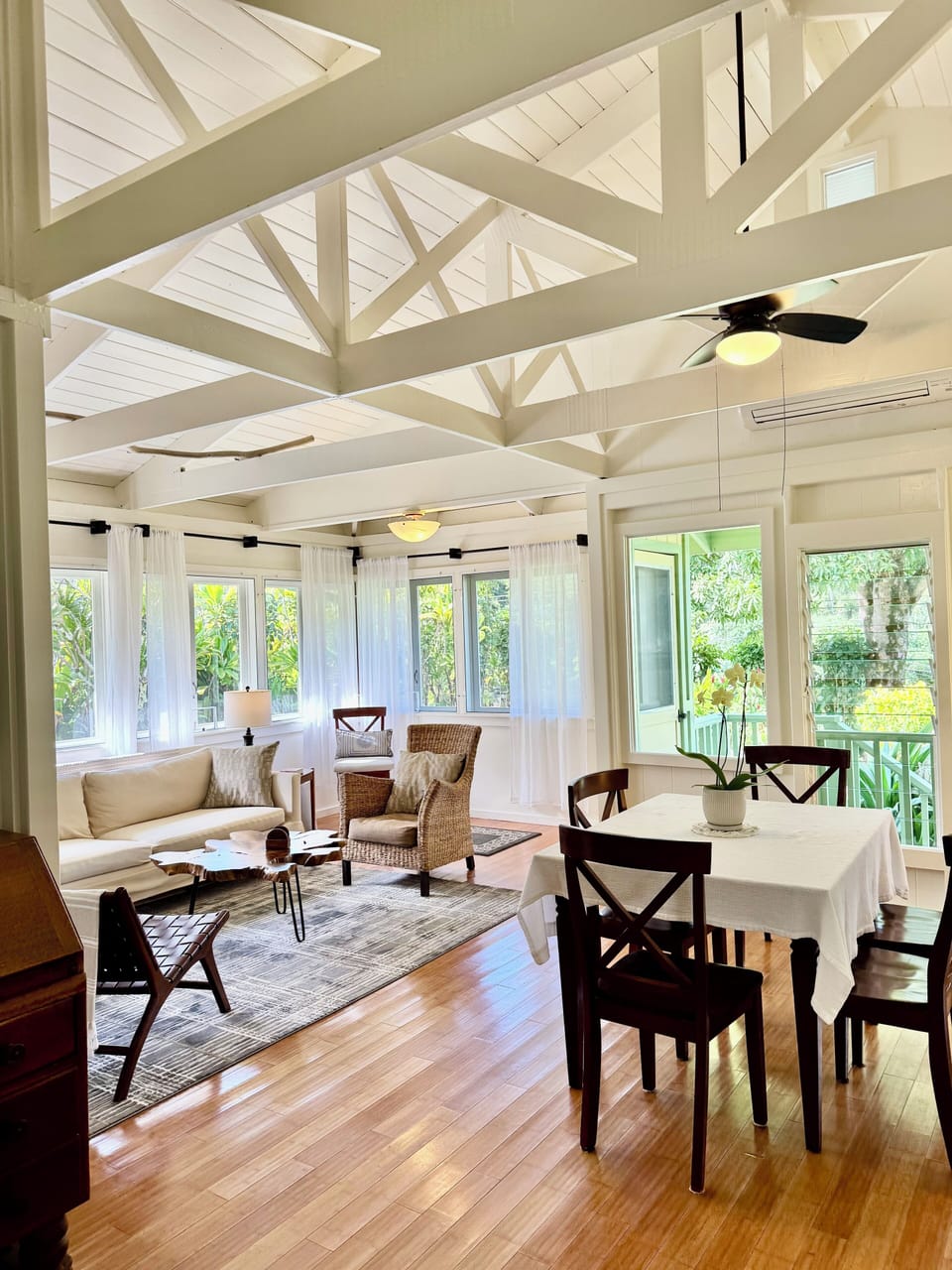 Living room and dining room