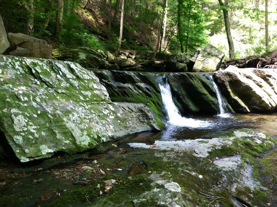 One of the many waterfall destinations in the Blue Ridge area.