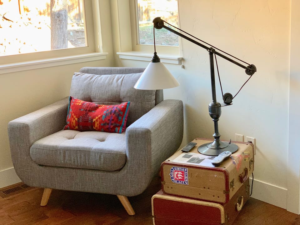Reading chair in master bedroom