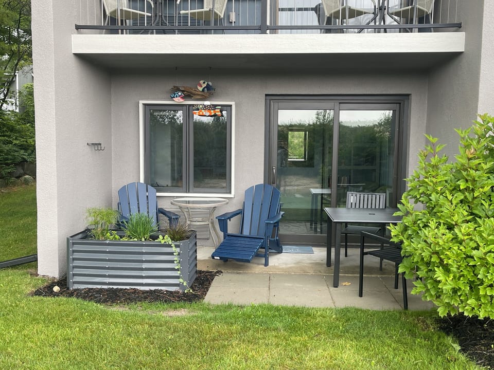 Newly remodeled patio viewing river and dune. 
