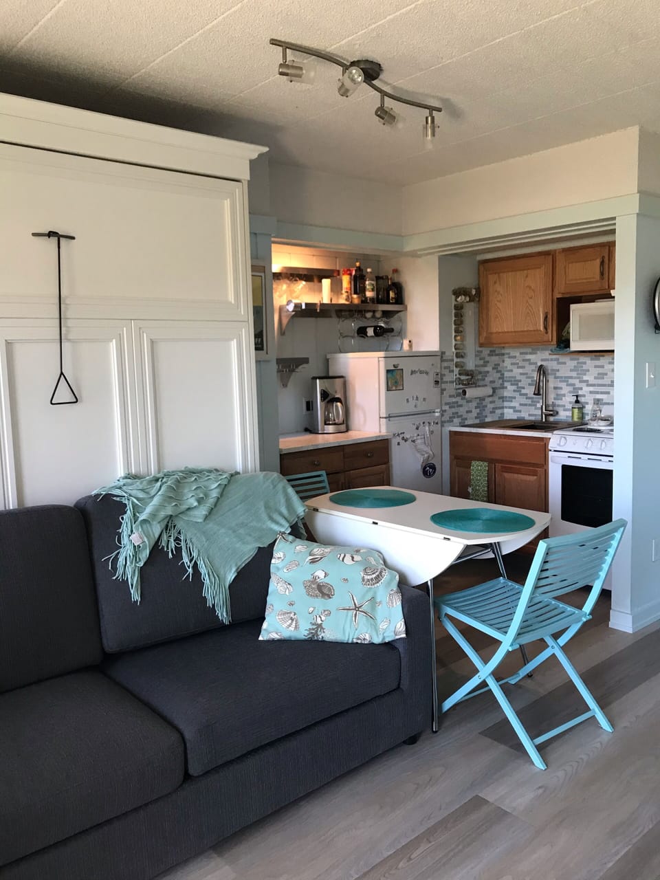 Murphy queen bed with sofa. 
