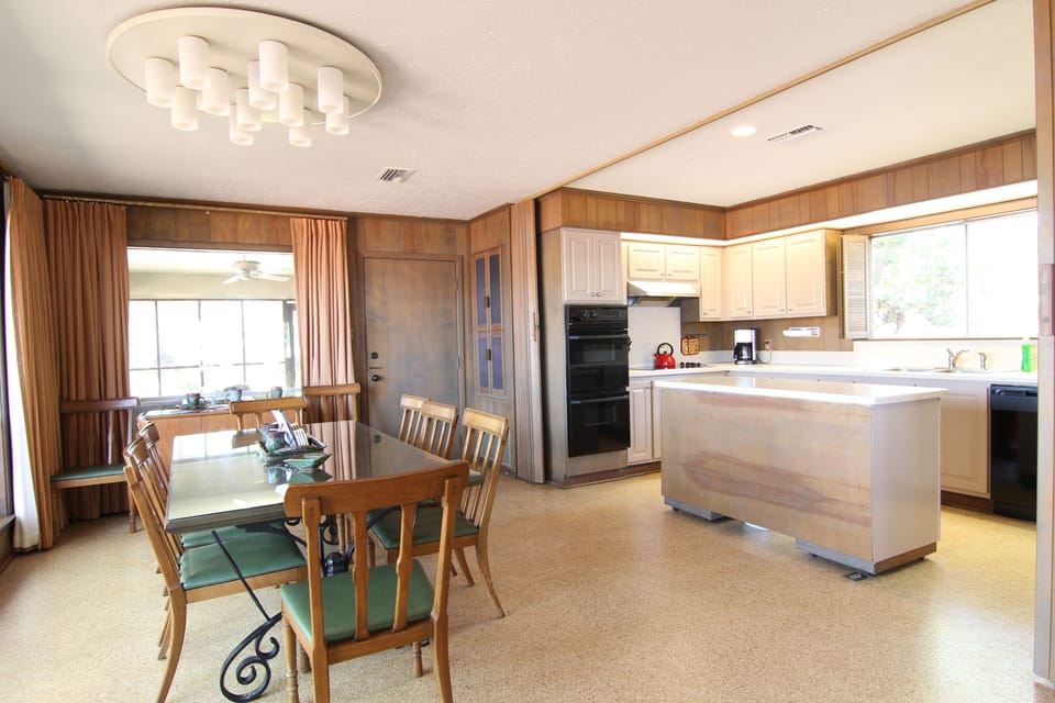 Well stocked kitchen with water views