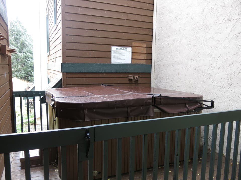 7 person hot tub.  Shared by 9 units in the building.  