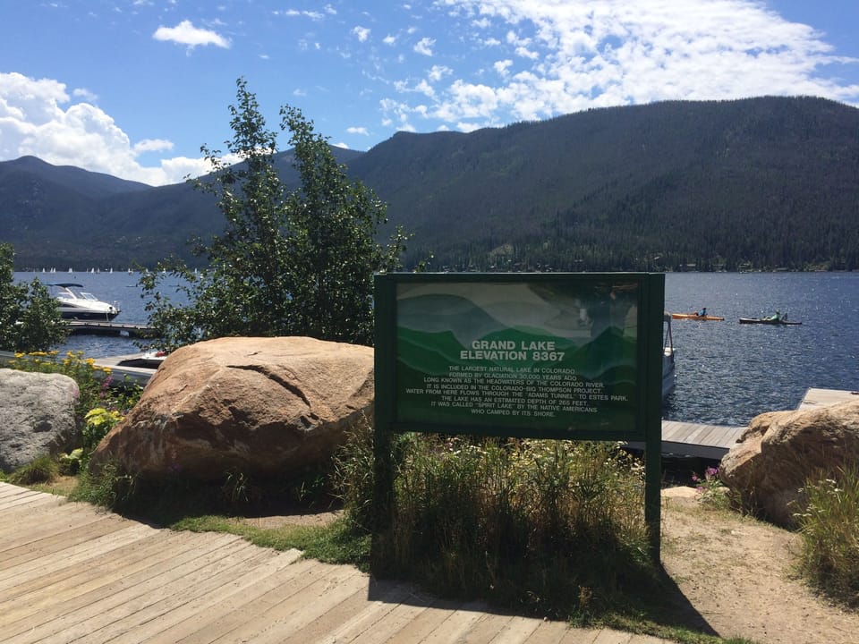 Grand Lake summer known for boating sailing and hiking