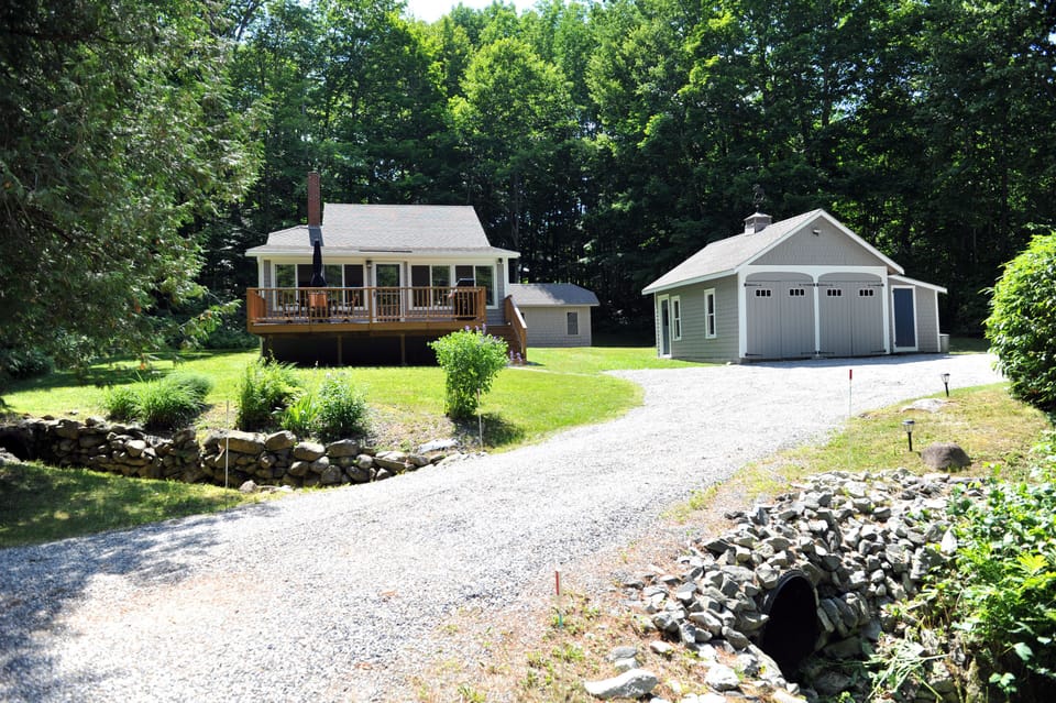 View of Cottage from Driveway, Enjoy Privacy on 1.2+ acre lot