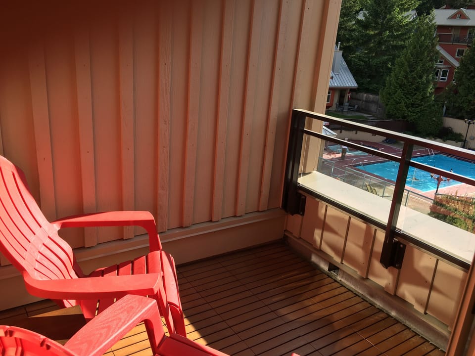 Balcony with pool view
