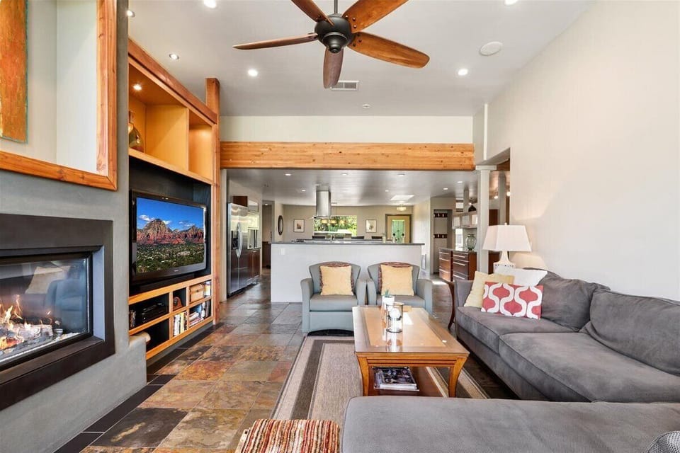 Open Floor plan allows conversations from dining area, kitchen and den