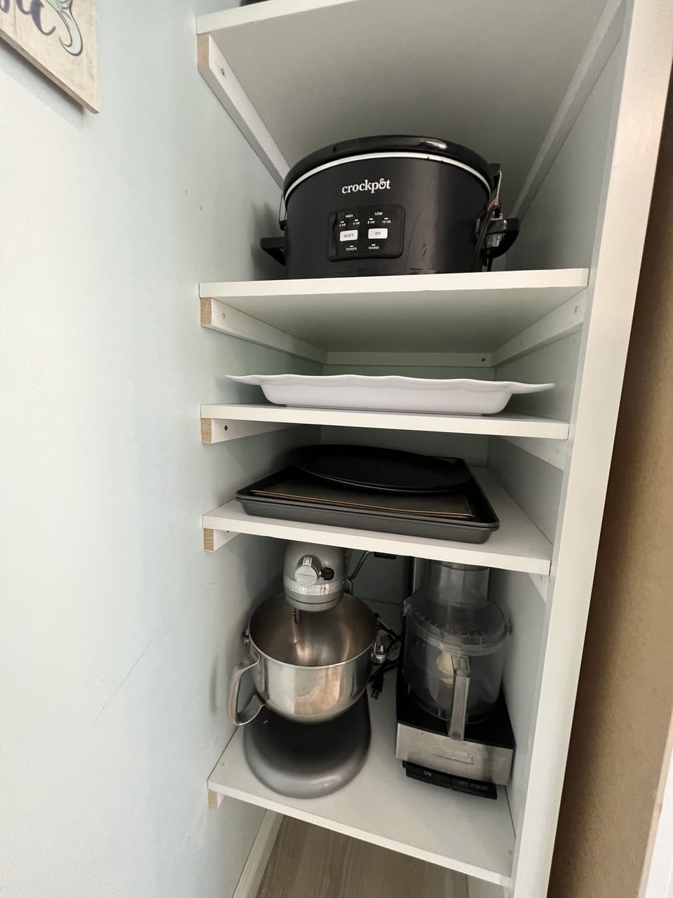 Kitchen gadgets found in pantry.