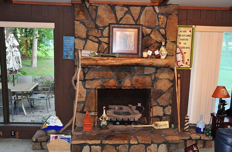 Decorative fireplace (not functional).  