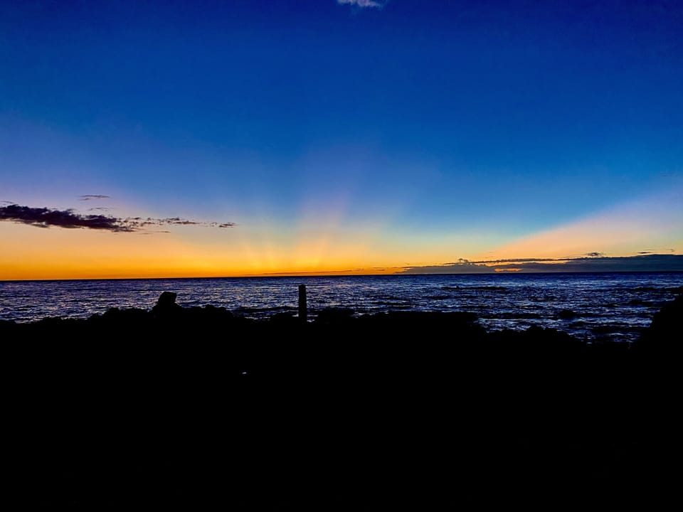 Sunset at Holoholokai Beach Park.