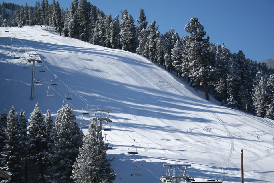 The Face of Red River Ski Area.  A half block walk from your front door.