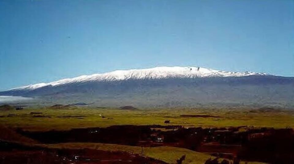 Snow on Mauna Kea from driveway