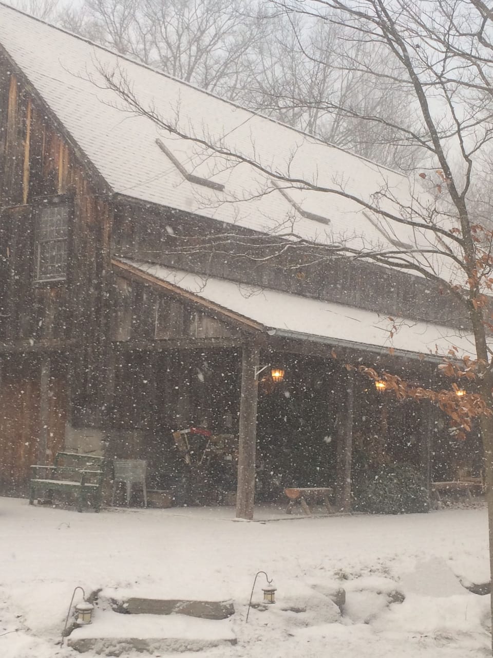 Barn in the snow