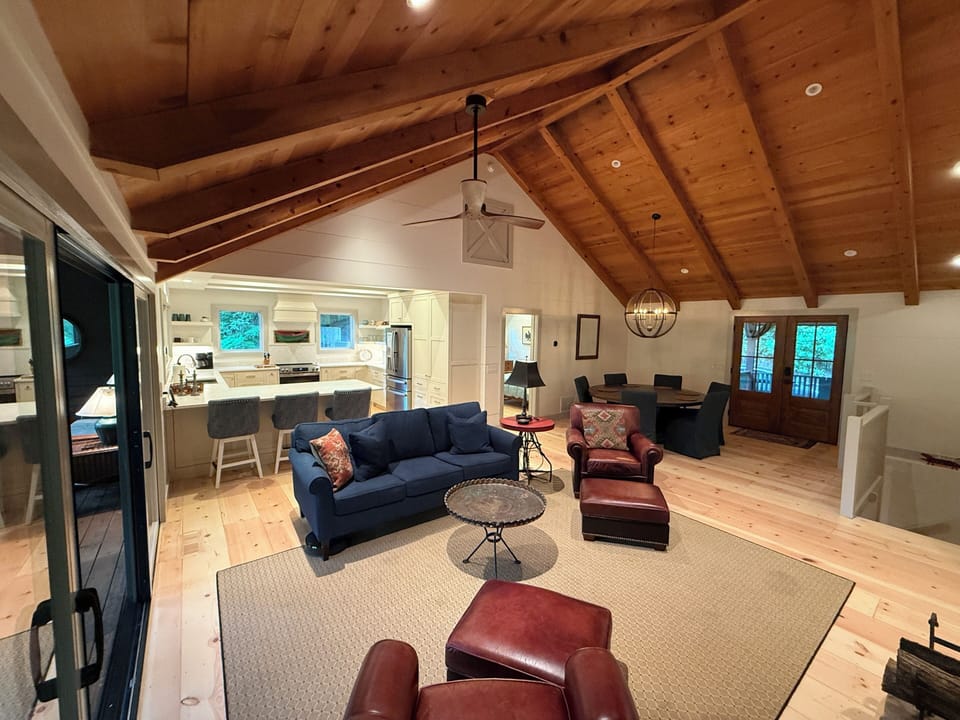 Living, dining and kitchen.