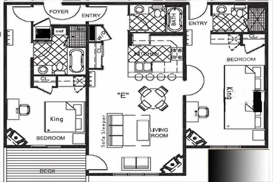 Floor Plan - Both Beds are the same size (King)