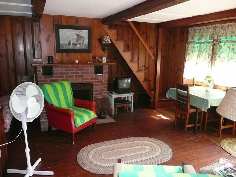 Living and dining areas.