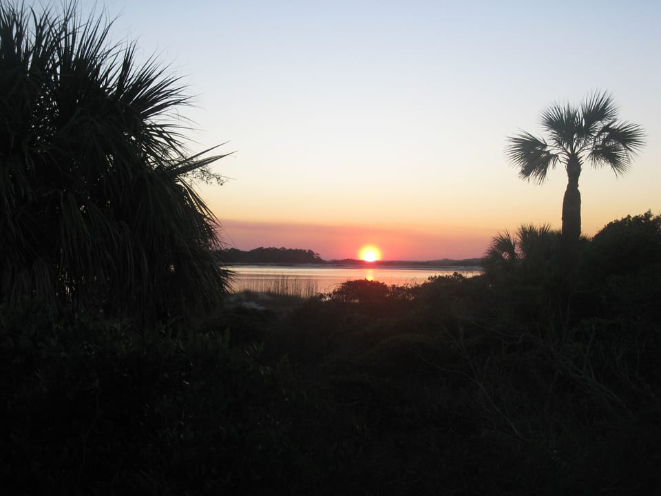 Guest picture at sunset over Little Tybee from the beach.