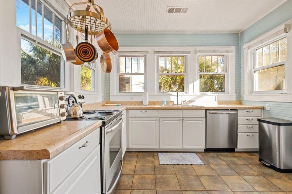 Bright and airy kitchen.