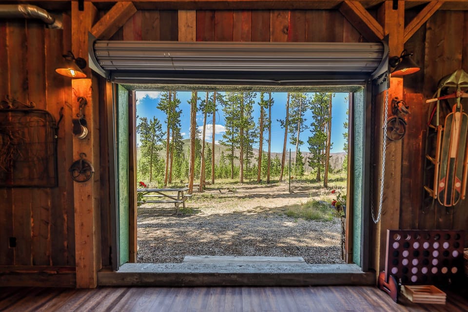 Roll up the large door in the Party Barn and enjoy the outdoors inside!