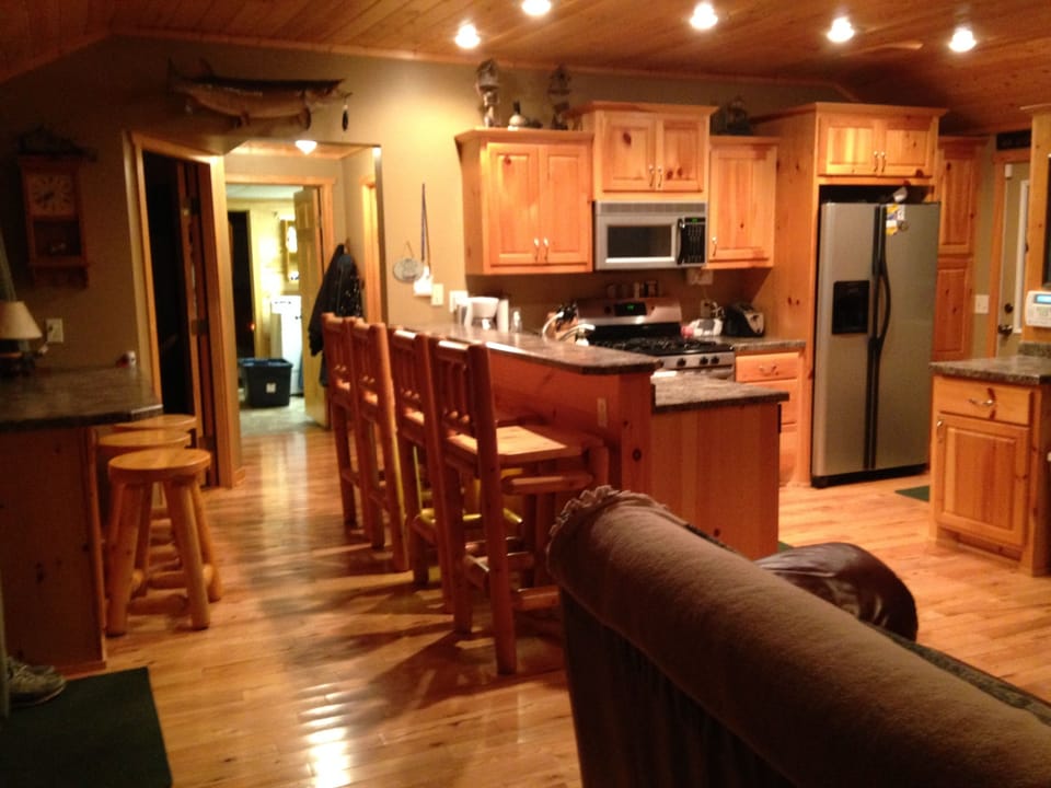 updated kitchen and living room