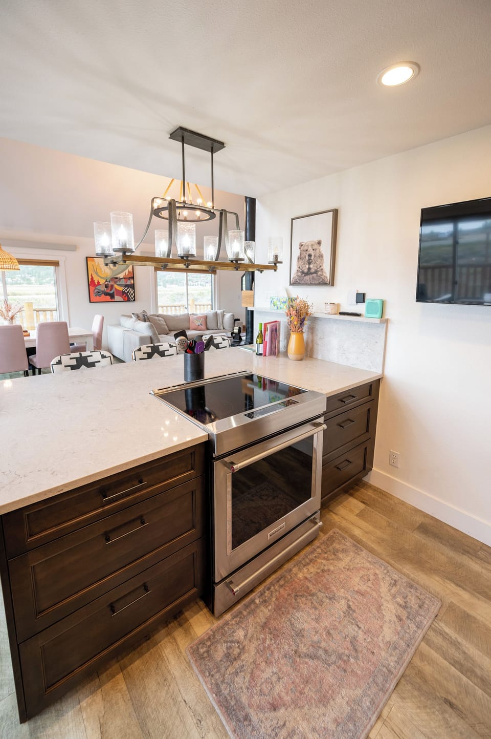 Bright open-concept kitchen with large island and stylish modern finishes