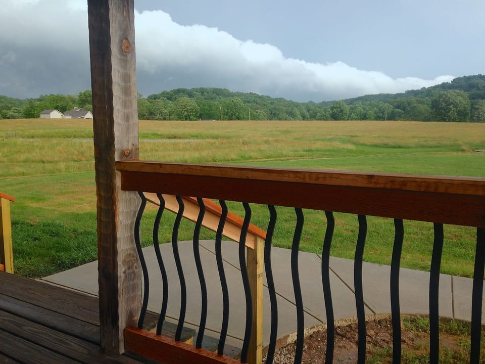a view from the porch after a brief rain