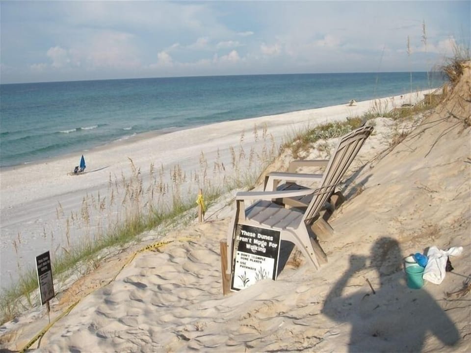 View looking down on beach.  Great place to watch the sunset!