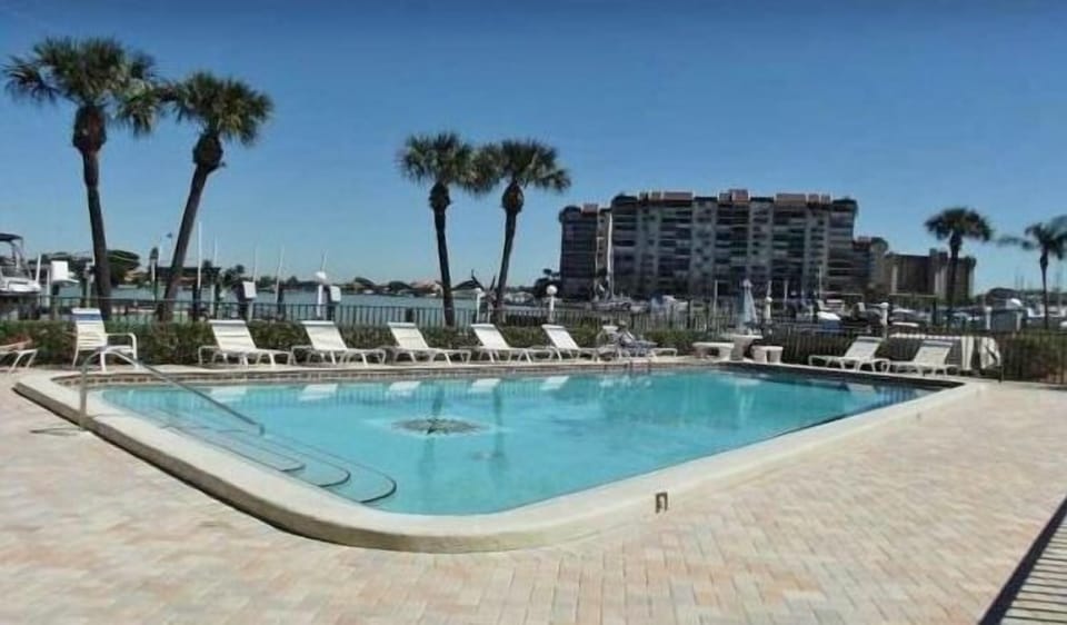 Swimming pool with lounge chairs
