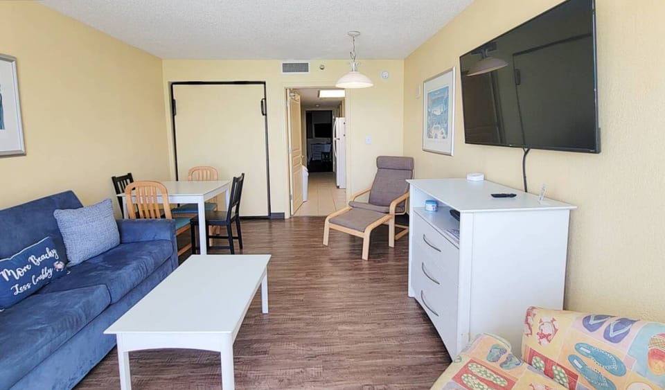 Pull Down Murphy Bed in Living Room.  Lots of space for everyone.