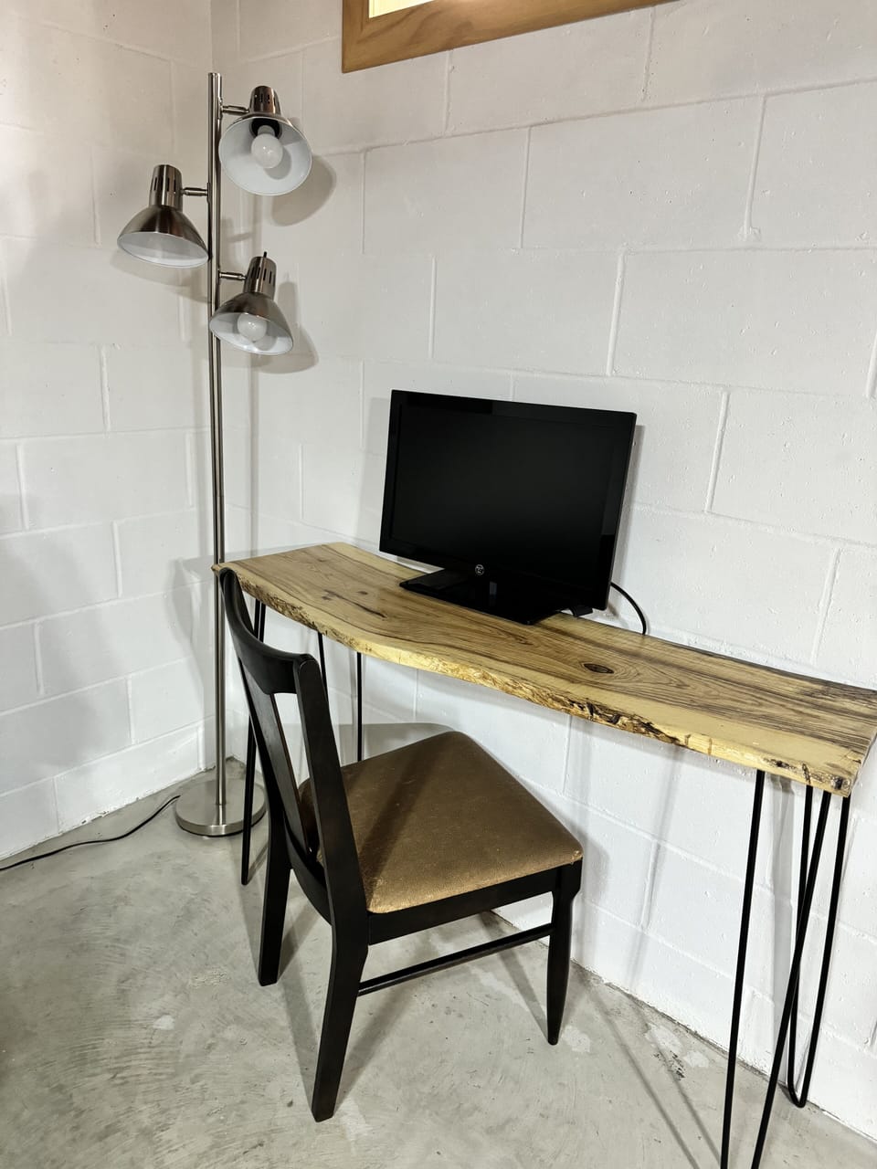 Dedicated work space with monitor.